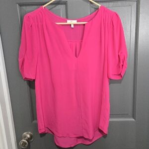 Hot Pink Silk Top Barbie Neon